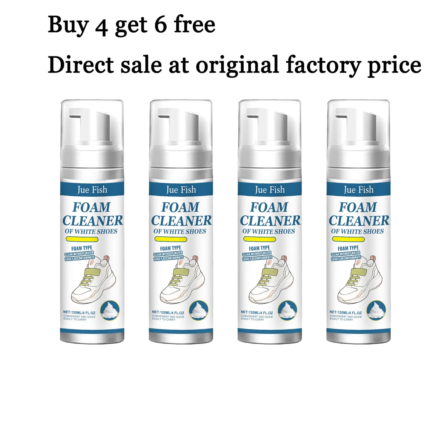 Jue-Fish 120ml Sneaker Foam Cleaner | Remove Stains & Yellow