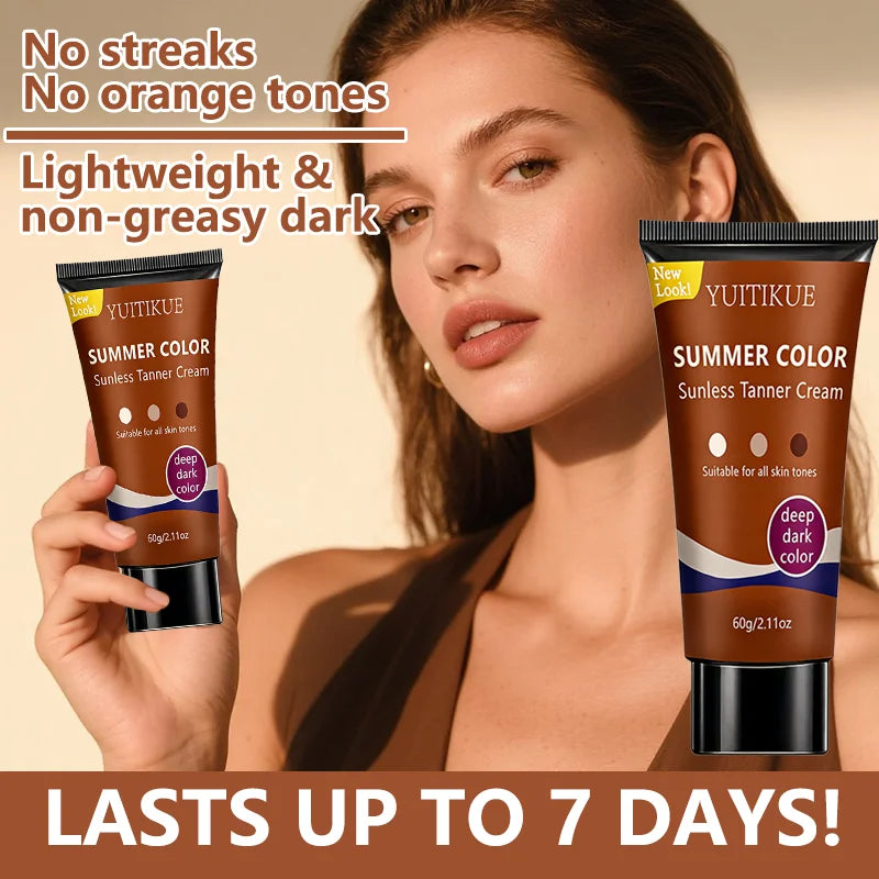 YUITIKUE Self Tanner – Clear Formula, Natural Deep Dark Glow 60g