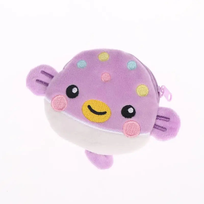Cute Pufferfish Plush Mini Coin Purse – Zipper Pouch Wallet
