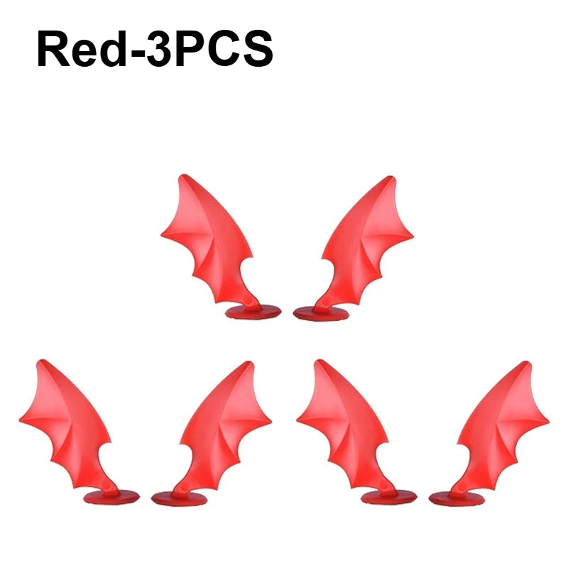 Devil Horn Wing Helmet Decor – Halloween Motorcycle Accessory