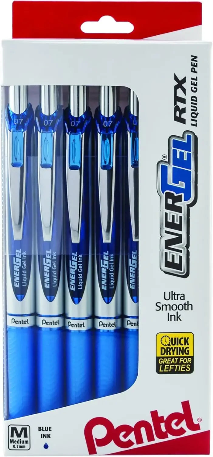 Smooth Writing Liquid Gel Pens, 0.7mm Medium Tip, Blue Ink, Pack of 12 with Comfort Grip Peaceful Pleasures Health and Wellness