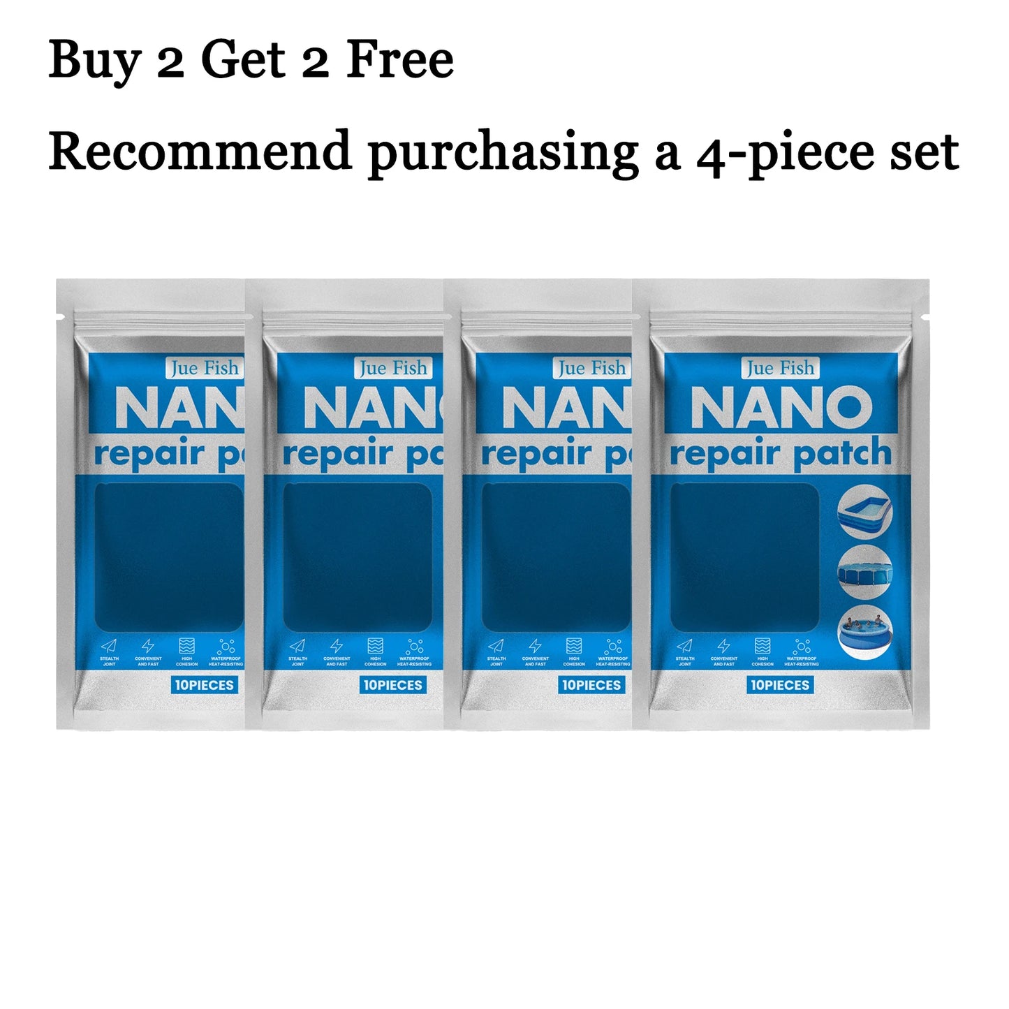 10-Pack Swimming Ring Repair Patch Kit – Waterproof Self-Adhesive