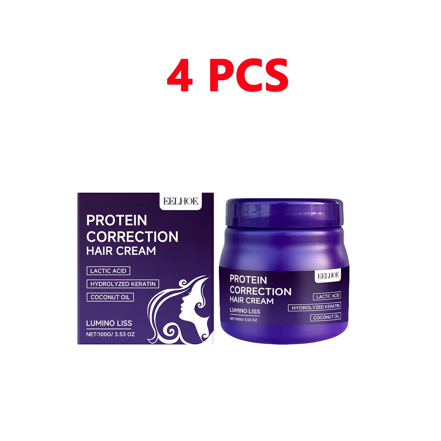 Keratin Protein Hair Straightening Cream – Anti-Frizz 100g Hair Straightening Cream Peaceful Pleasures Health and Wellness 4PCS