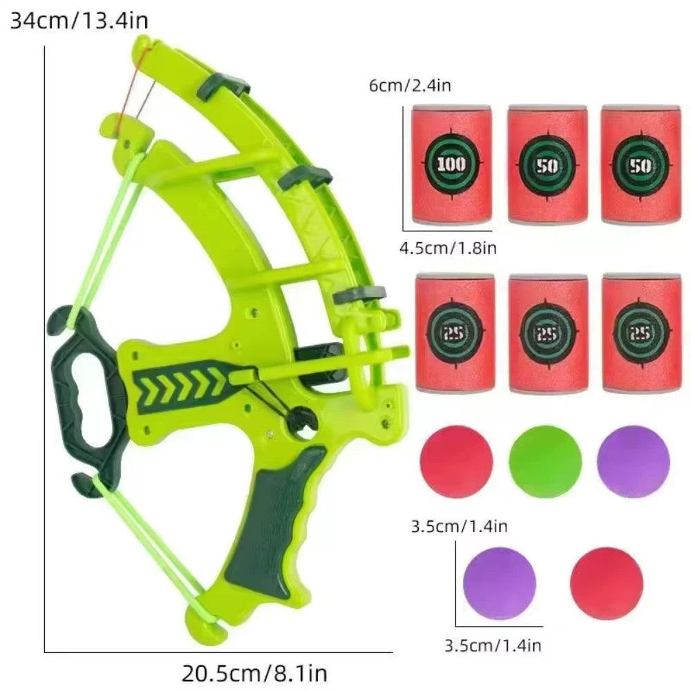 Slingshot Target Sticky Ball Bow Target Montessori Educational Toy Arrow Set Throw Sport Outdoor Fidget Game Peaceful Pleasures Health and Wellness Green