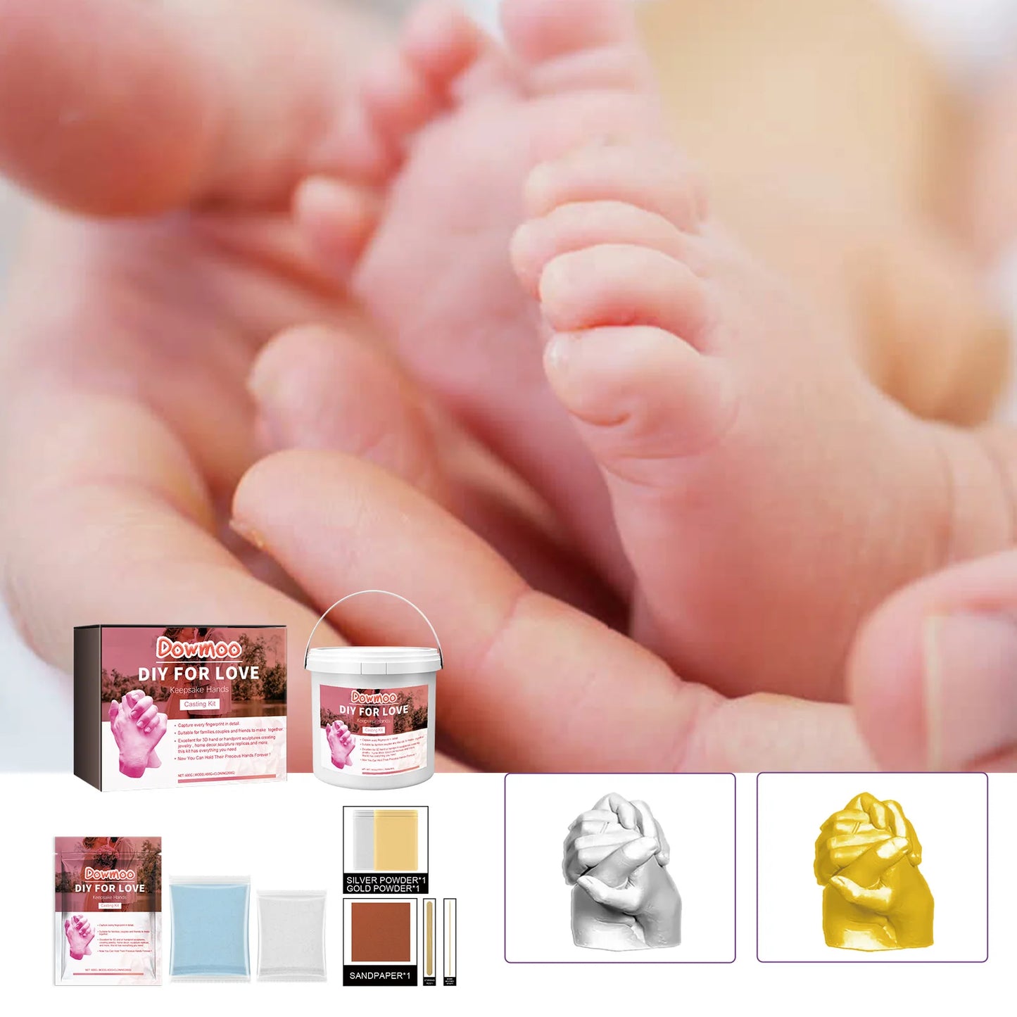DIY Couple Hand Casting Kit | Gypsum Clone Mold Gift Set