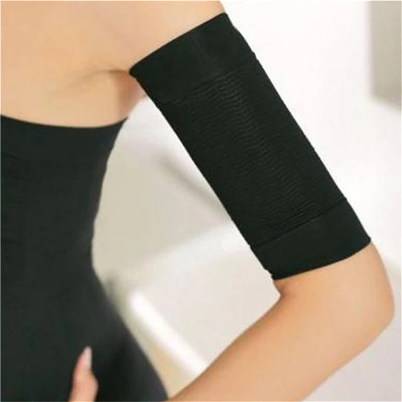 Women Elastic Compression Arm Shaping Sleeves Slimming Arm Shaperwear Weight Loss Elbow Massager Arm Wraps Peaceful Pleasures Health and Wellness black