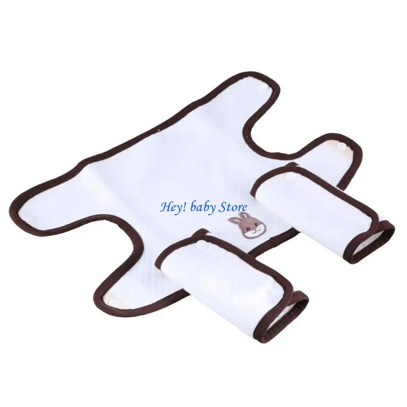 3-Pack Cartoon Cotton Baby Bibs & Waist Stool Cover Set