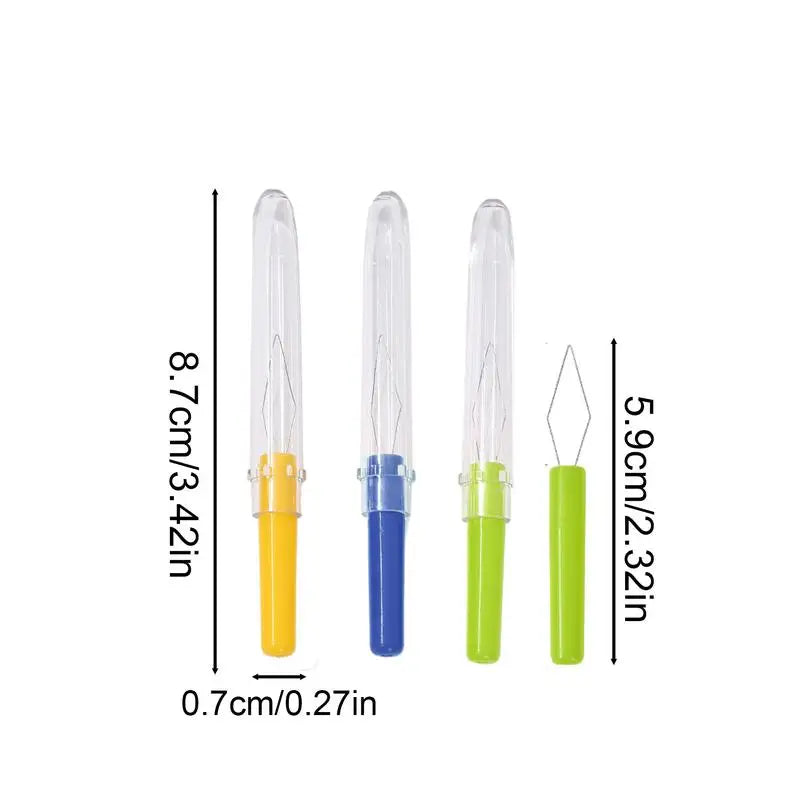 3PCS Needle Threader with Cover Automatic Small Threader Tool Plastic Needle Changer Portable Sewing handmade Accessories Peaceful Pleasures Health and Wellness