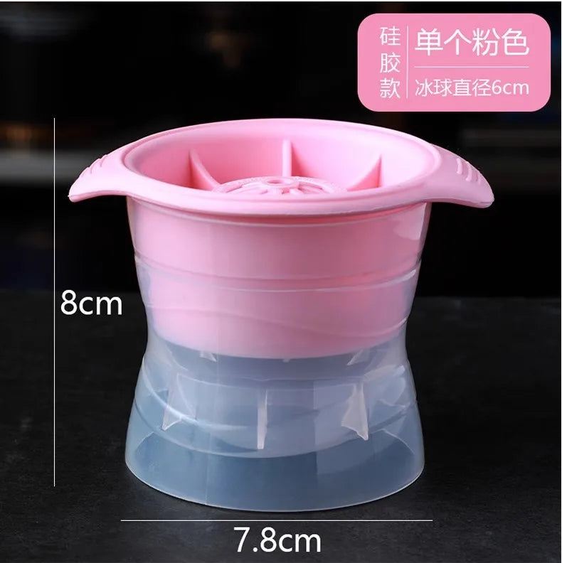 6cm Silicone Sphere Ice Ball Mold – Whiskey Ice Maker, 20 Balls Silicone Ice Ball Mold Peaceful Pleasures Health and Wellness Pink four