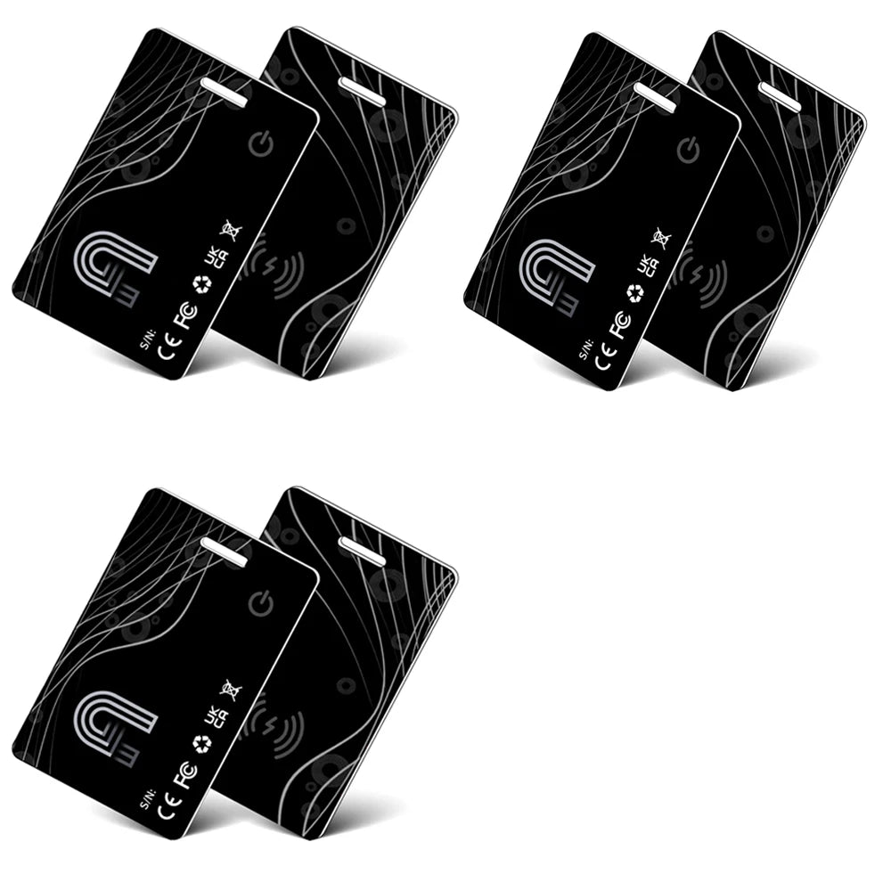 Ultra-thin Wireless Charging Wallet Card Bluetooth GPS Tracker Smart Tag Work with Apple Find My Location Wallet Finder for IOS Peaceful Pleasures Health and Wellness Charging A2-6PCS