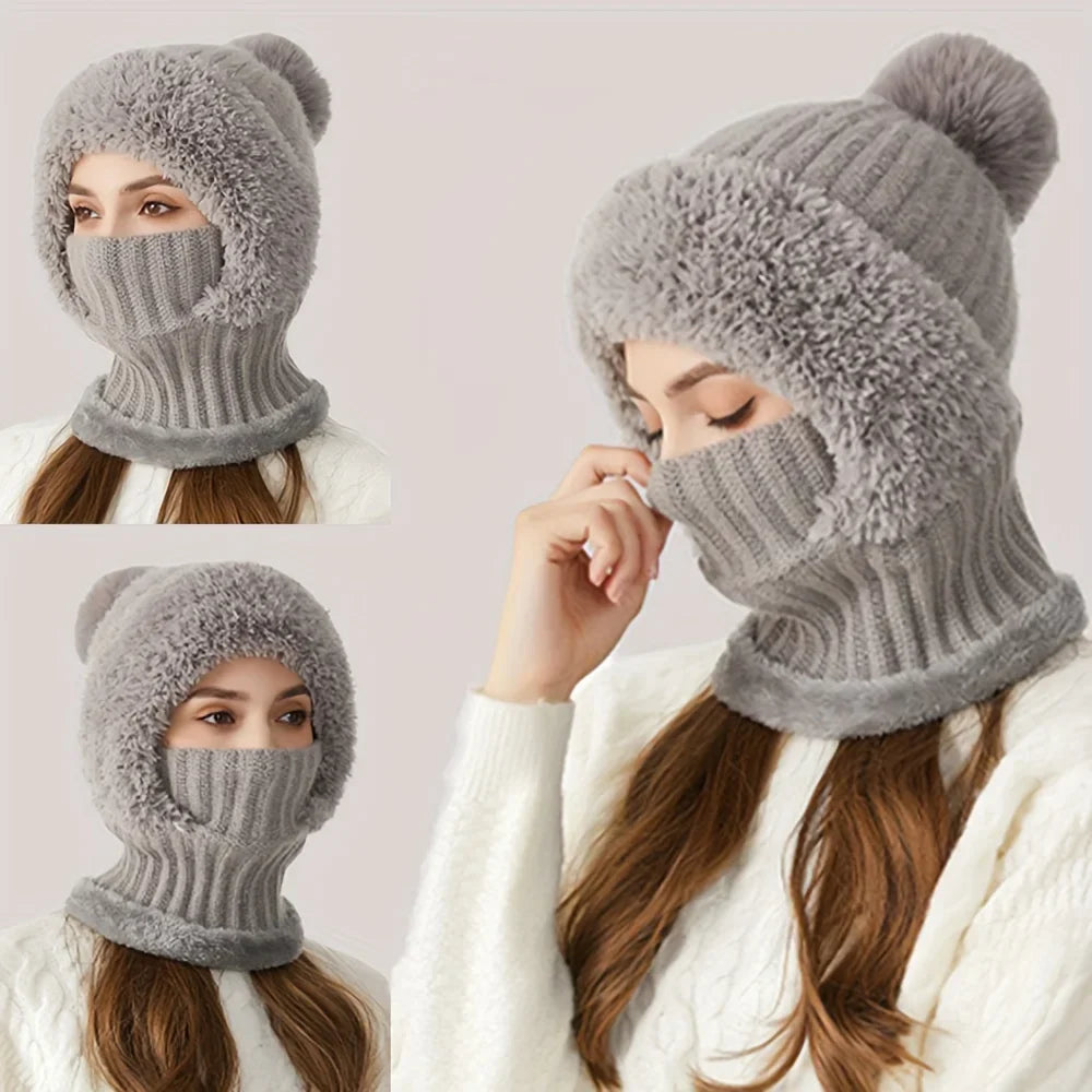 Knitted Balaclava Hat Scarf Mask – Windproof Full Face Winter Cap