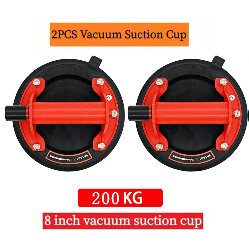 New Vacuum Suction Cup 200kg Loading Capacity Heavy Duty Vacuum Spreader for Tile Adsorption Glass Granite Lifting 8 Inch Cup Peaceful Pleasures Health and Wellness Red 2 PCS