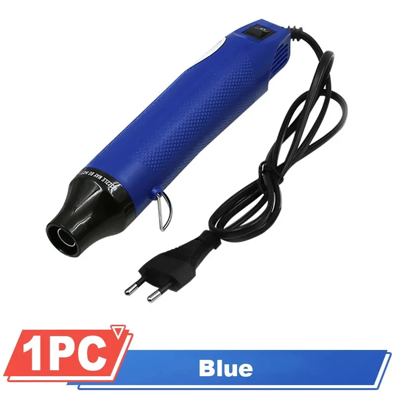 220V Hot Air Gun Soldering Temperature Blower Gun Electric Power Hot Dryer DIY Crafts Mini Heat Gun For Shrink Tubing Car Wrap Peaceful Pleasures Health and Wellness Blue