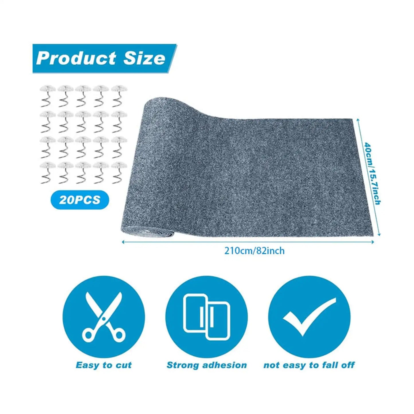 Cat Scratch Furniture Protector Adhesive Pad 82.68in + 20 Screws