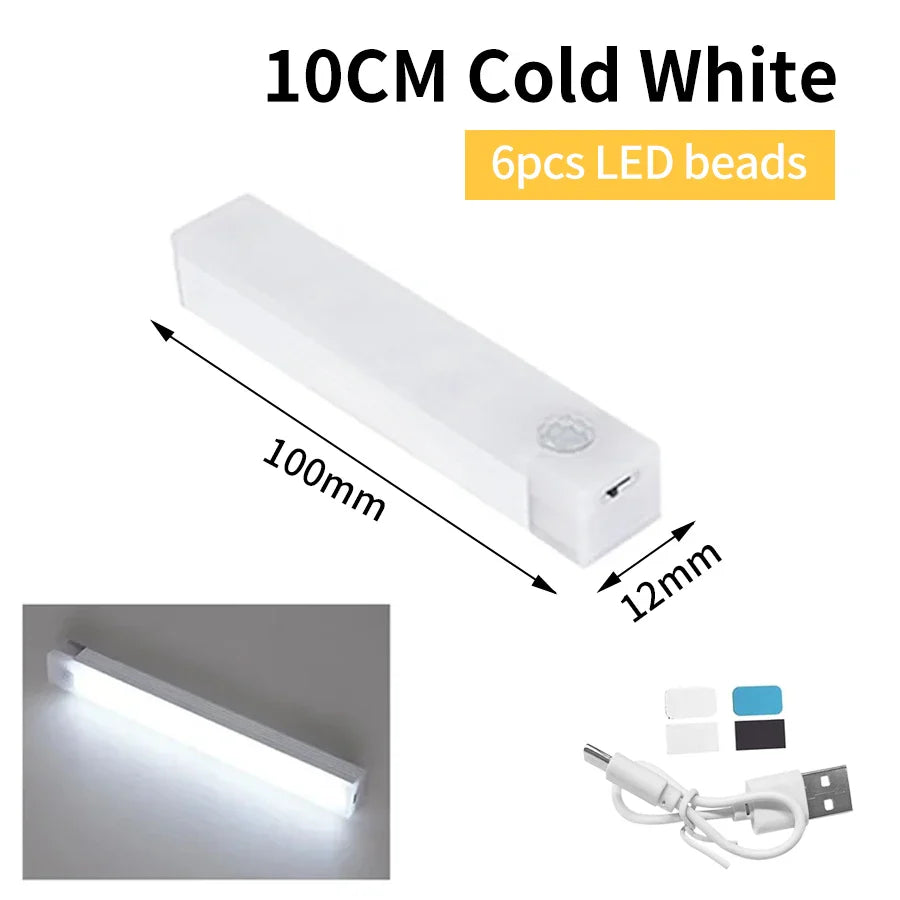 USB Rechargeable PIR Motion Sensor LED Night Light – Cabinet Lamp