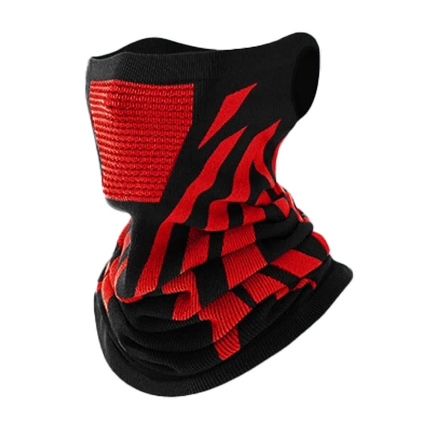 Cycling Face Masks Neck Warmer Ear Protections Thermal Insulation Breathable Seamless Design for Outdoor Sports Peaceful Pleasures Health and Wellness Hanging ears Black red