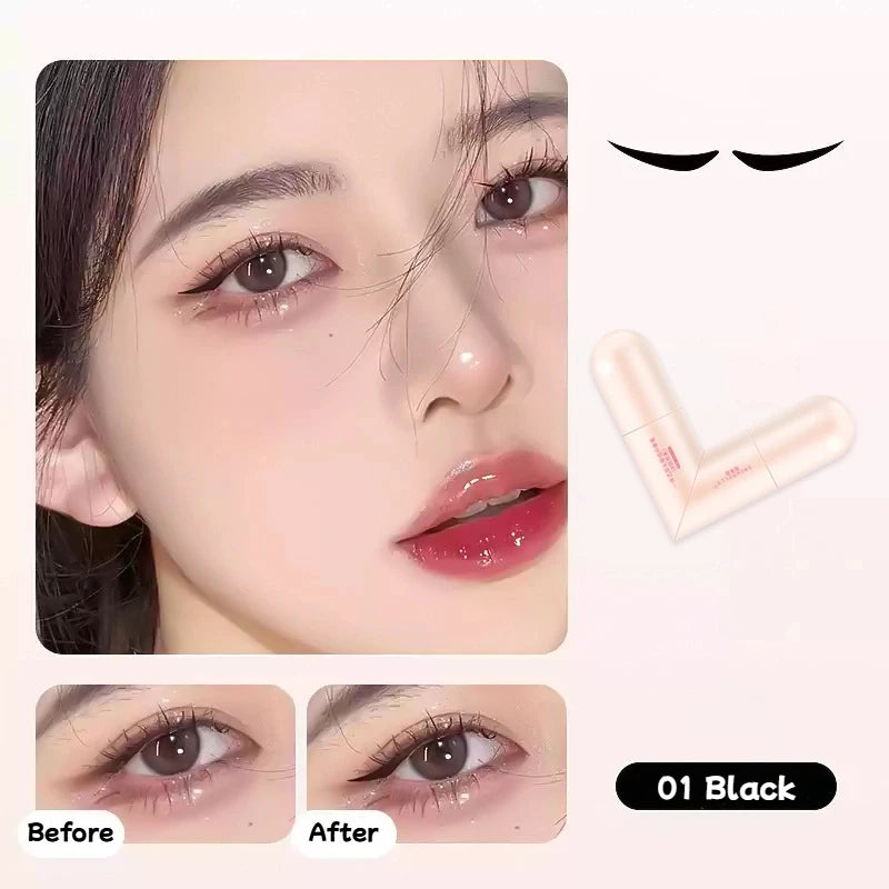 Dual-Ended Waterproof Eyeliner Stamp Pen | Black & Brown