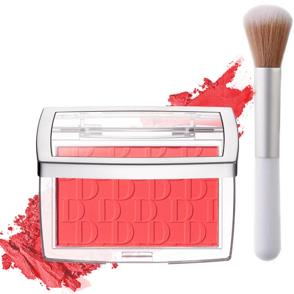 2pcs Matte Embossed Blush Palette High Pigmented Pink Coral Cheek Blush Powder With Professional Makeup Brush Peaceful Pleasures Health and Wellness 015