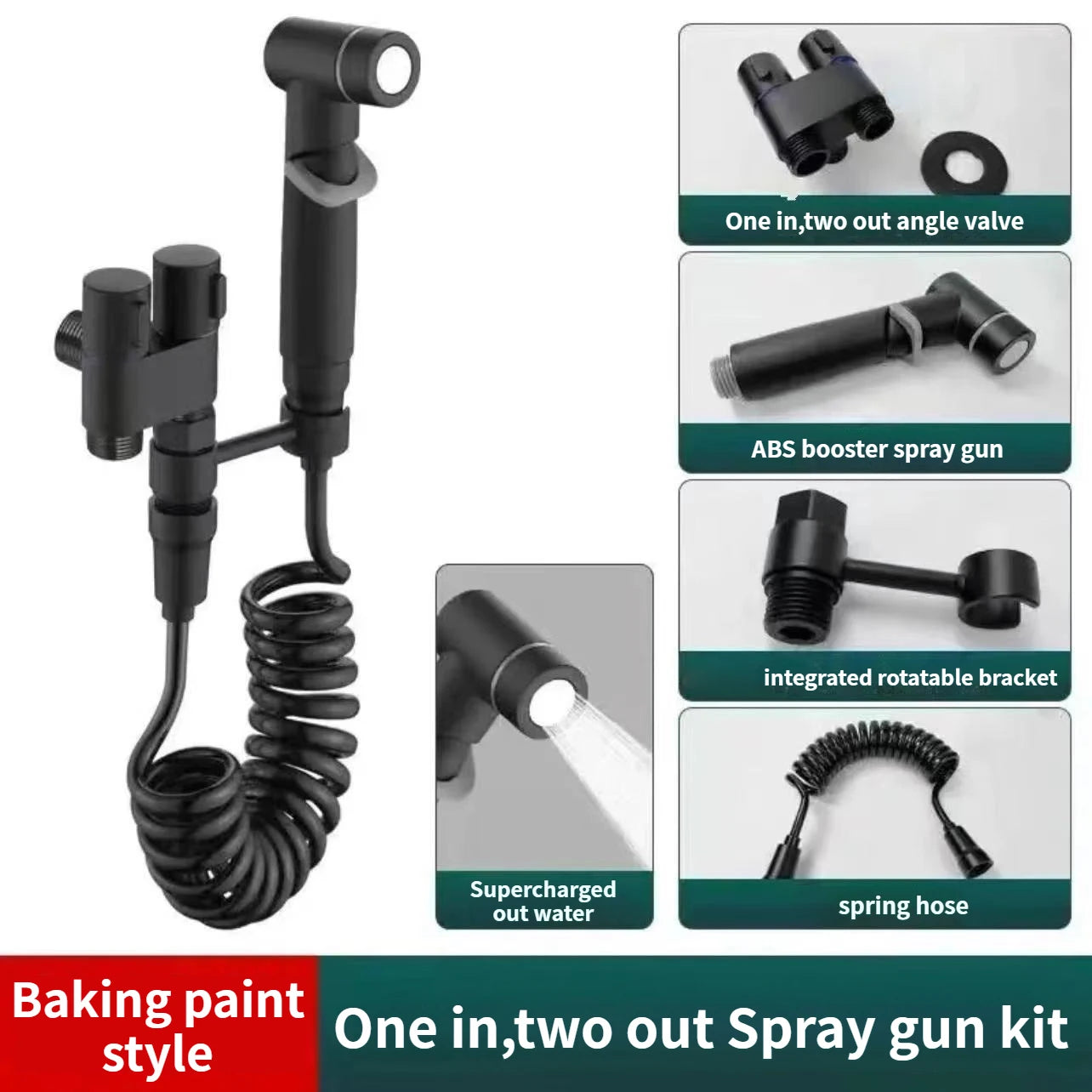 High-Pressure Handheld Bidet Spray Gun | 3-Way Angle Valve