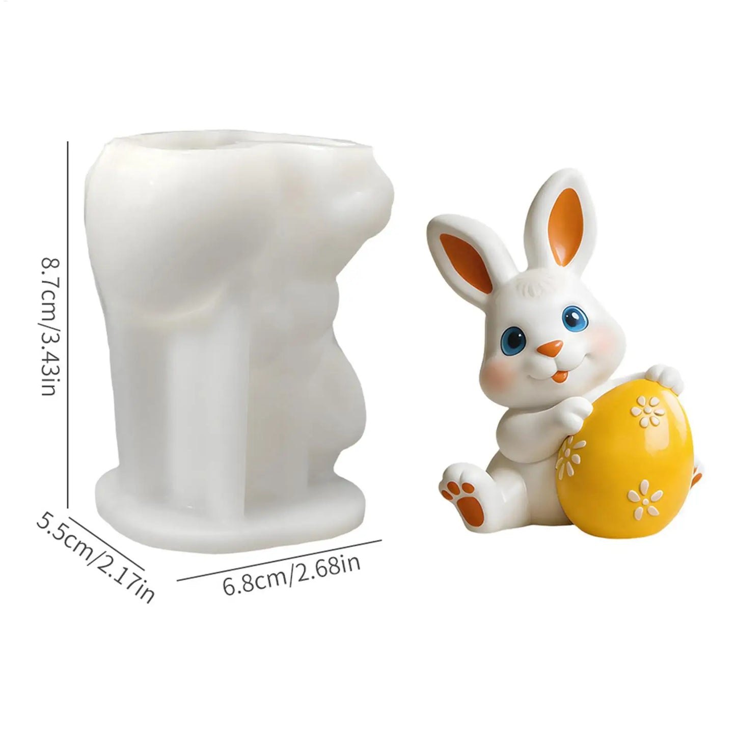 3D Bunny Egg Silicone Candle Mold | Easter & Birthday Crafts Silicone Craft Mold Peaceful Pleasures Health and Wellness