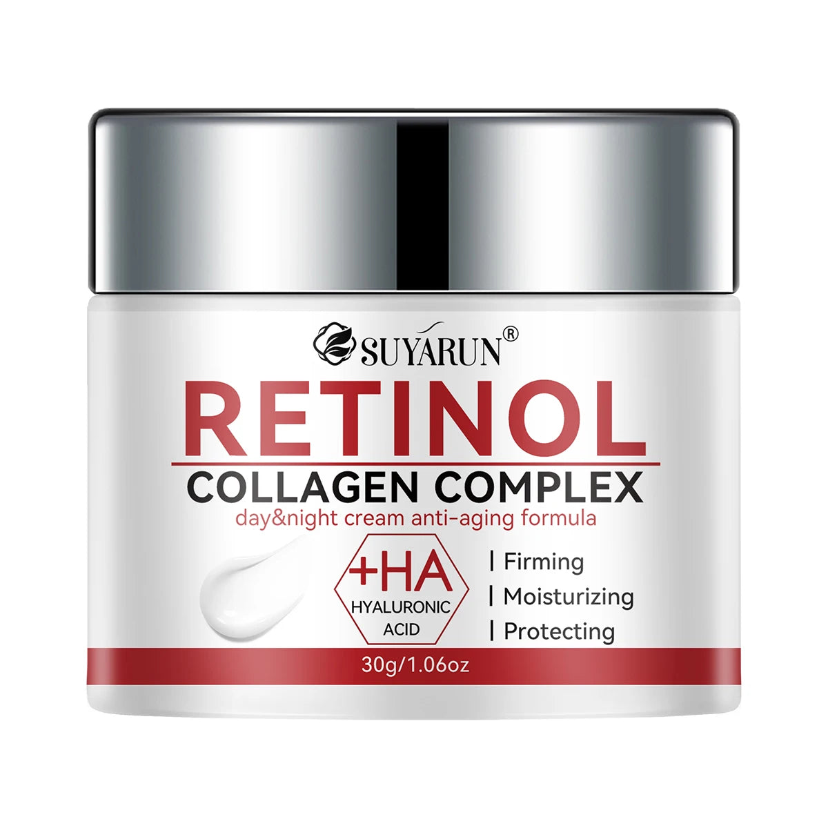 SUYARUN firming white cream rich in retinol and hyaluronic acid that brightens and hydrates, removes wrinkles and resists aging. Peaceful Pleasures Health and Wellness 30g