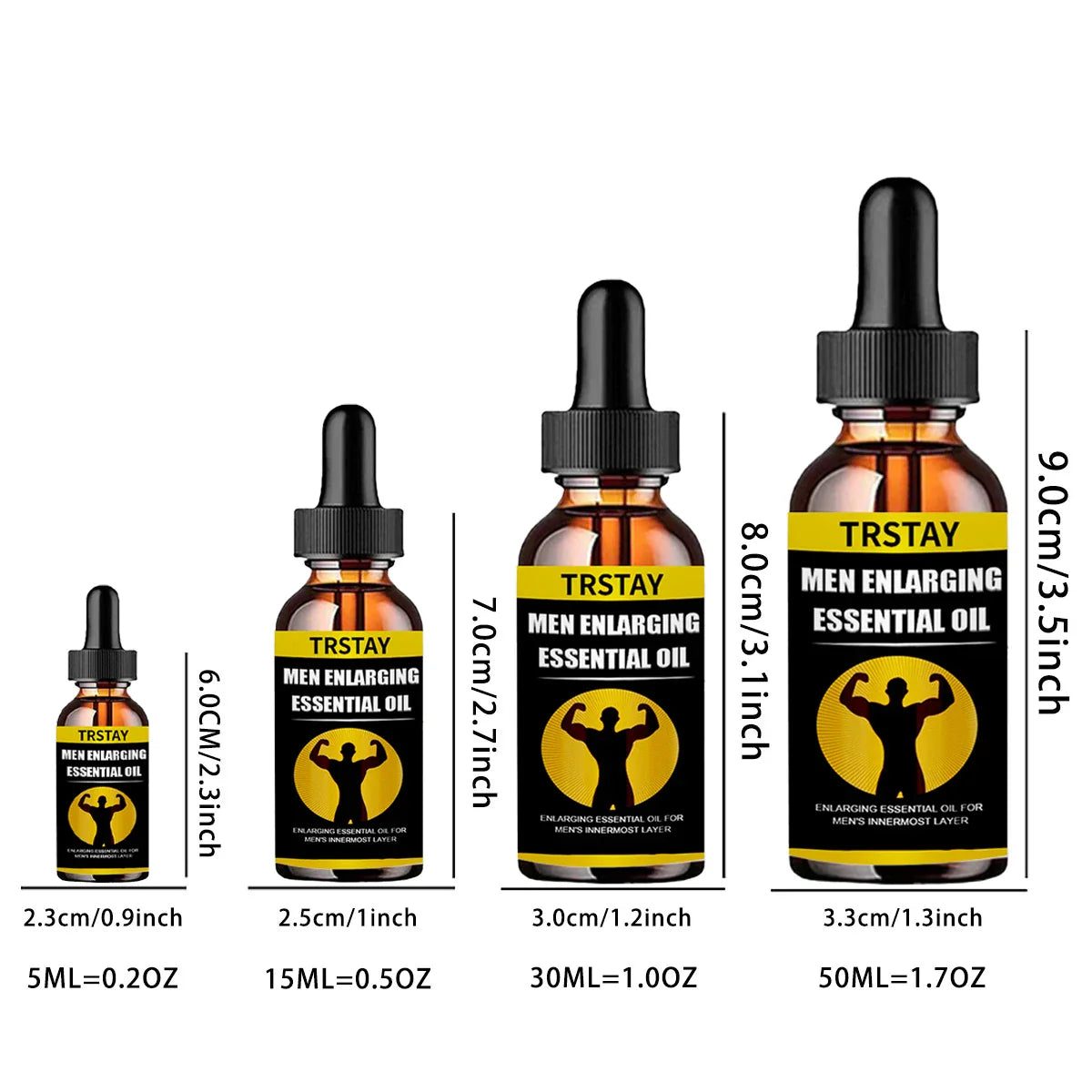 TRSTAY Men's Energizing Massage Oil – Strength & Endurance