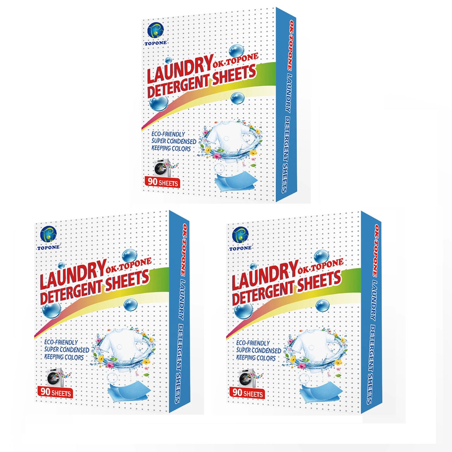 90 pcs Washer Sheets Detergent Laundry Sheets Eco-Friendly Laundry Soap No Waste Laundry Detergent Stain Remover Liquid Peaceful Pleasures Health and Wellness 3PCS
