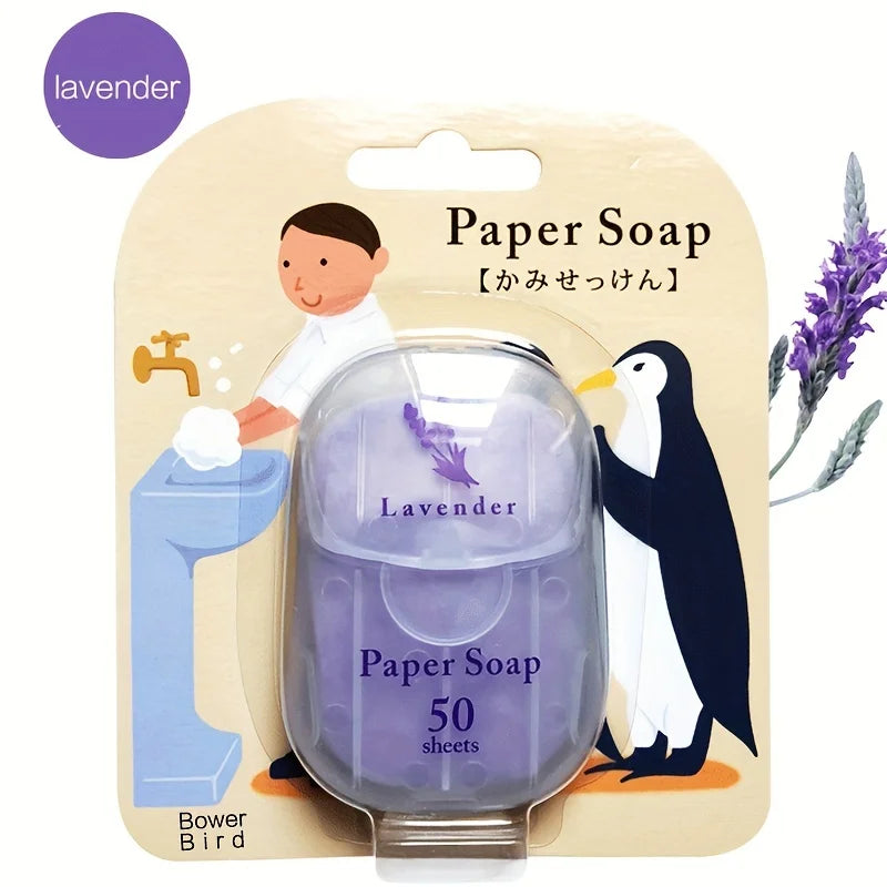 Portable Paper Soap Tablets – 50 Disposable Travel Soap Sheets