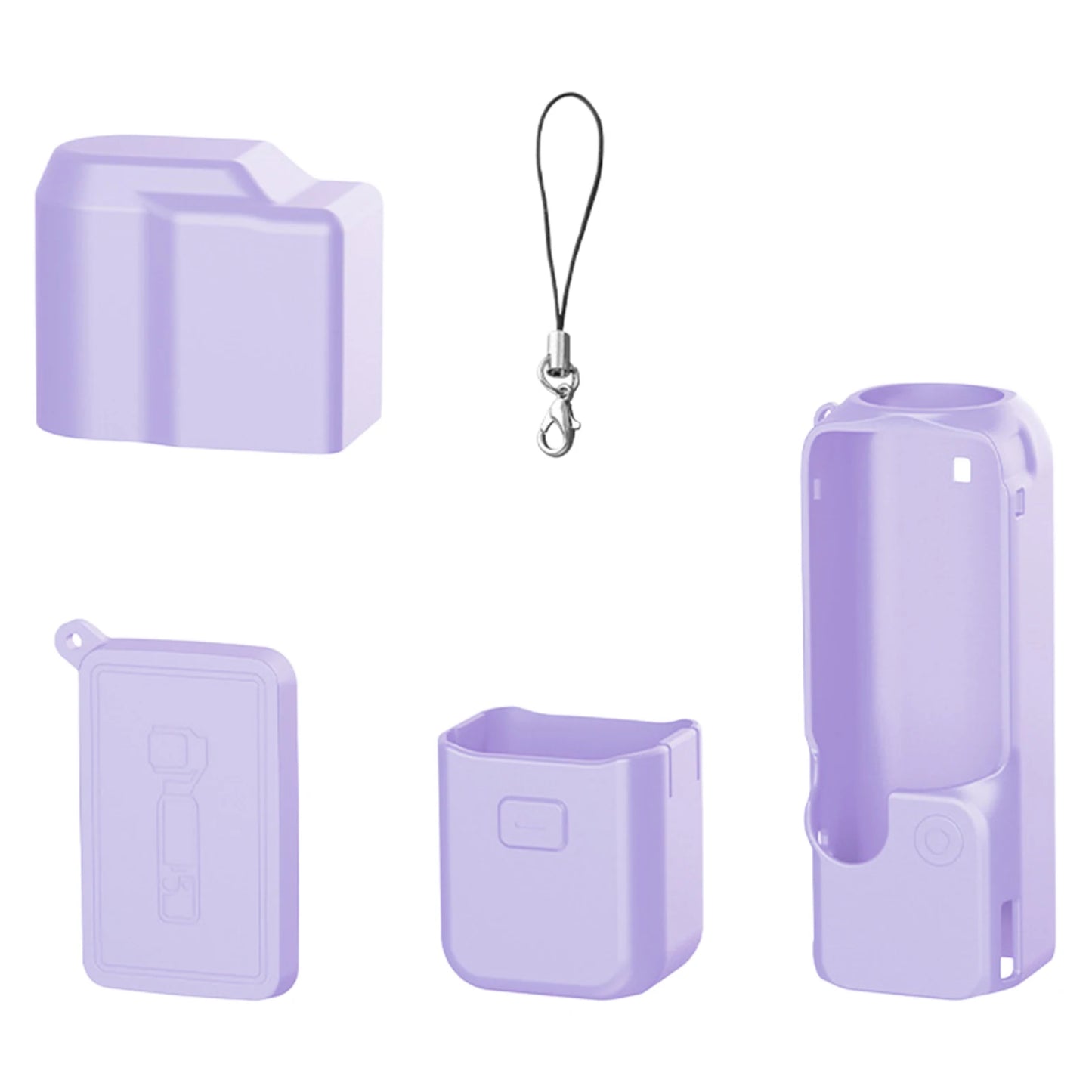 Thick Soft Silicone Case with Lanyard Soft Silicone Cover Shockproof Protective Shell for DJI Osmo Pocket 4 Gimbal Camera Peaceful Pleasures Health and Wellness Purple