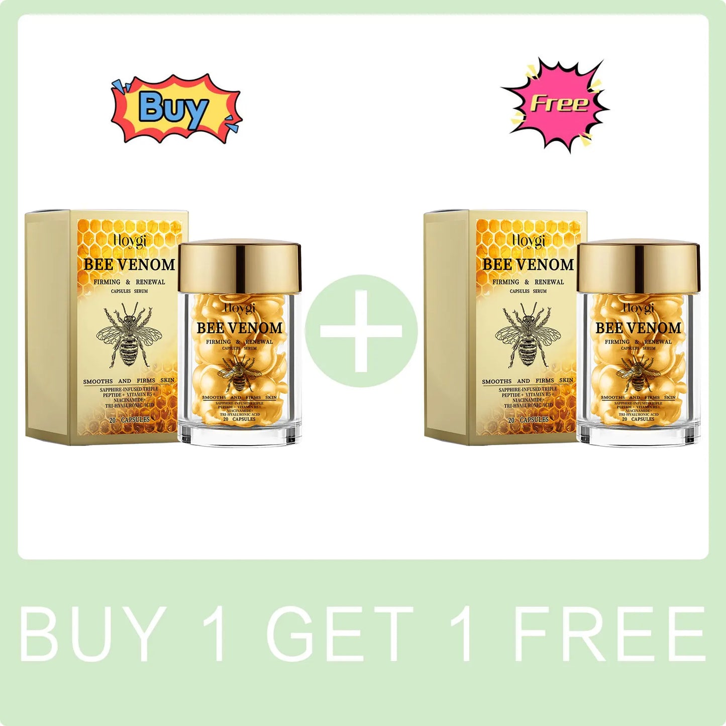 Bee Venom Facial Essence Capsule Fade Fine Line Firming Lifting Improve Sagging Skin Increase Elasticity Repair Tightening Serum Peaceful Pleasures Health and Wellness Buy 1 Get 1 Free