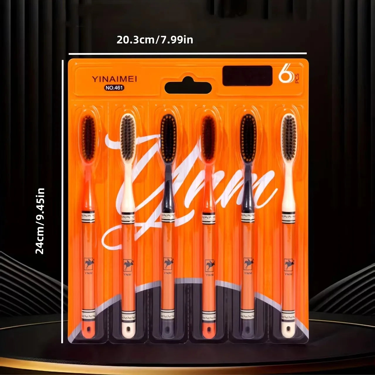 6-Pack Soft Bristle Toothbrushes – Long Handle Family Set