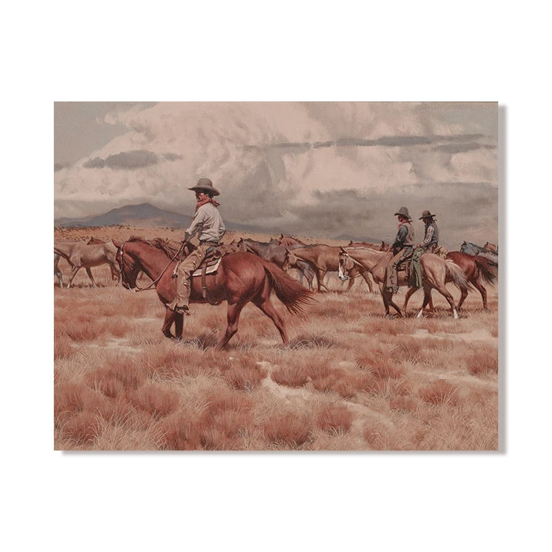 Vintage Cowboy Canvas Print | Rustic Western Wall Art Canvas Wall Art Peaceful Pleasures Health and Wellness 5 20x30cm Unframed