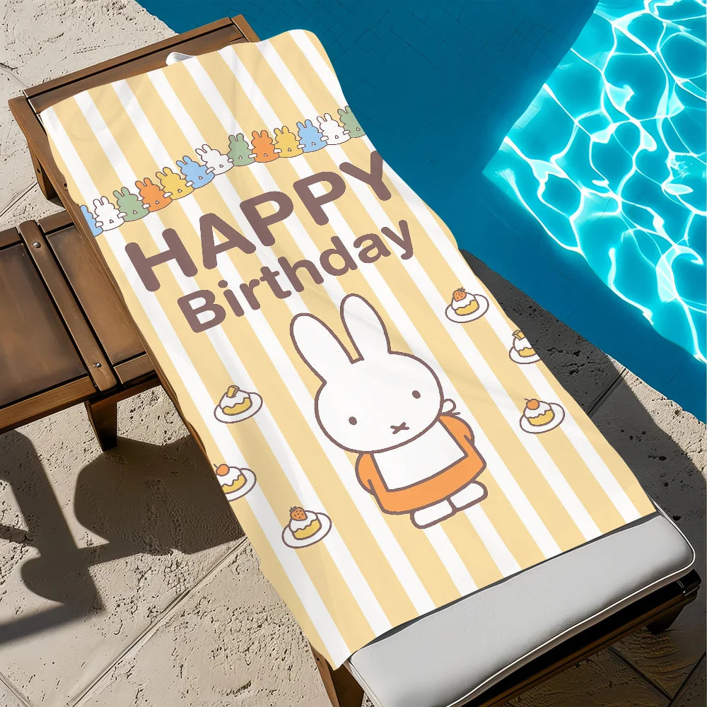 Miffy Cartoon Quick-Dry Beach Towel | Soft Pool & Travel Towel