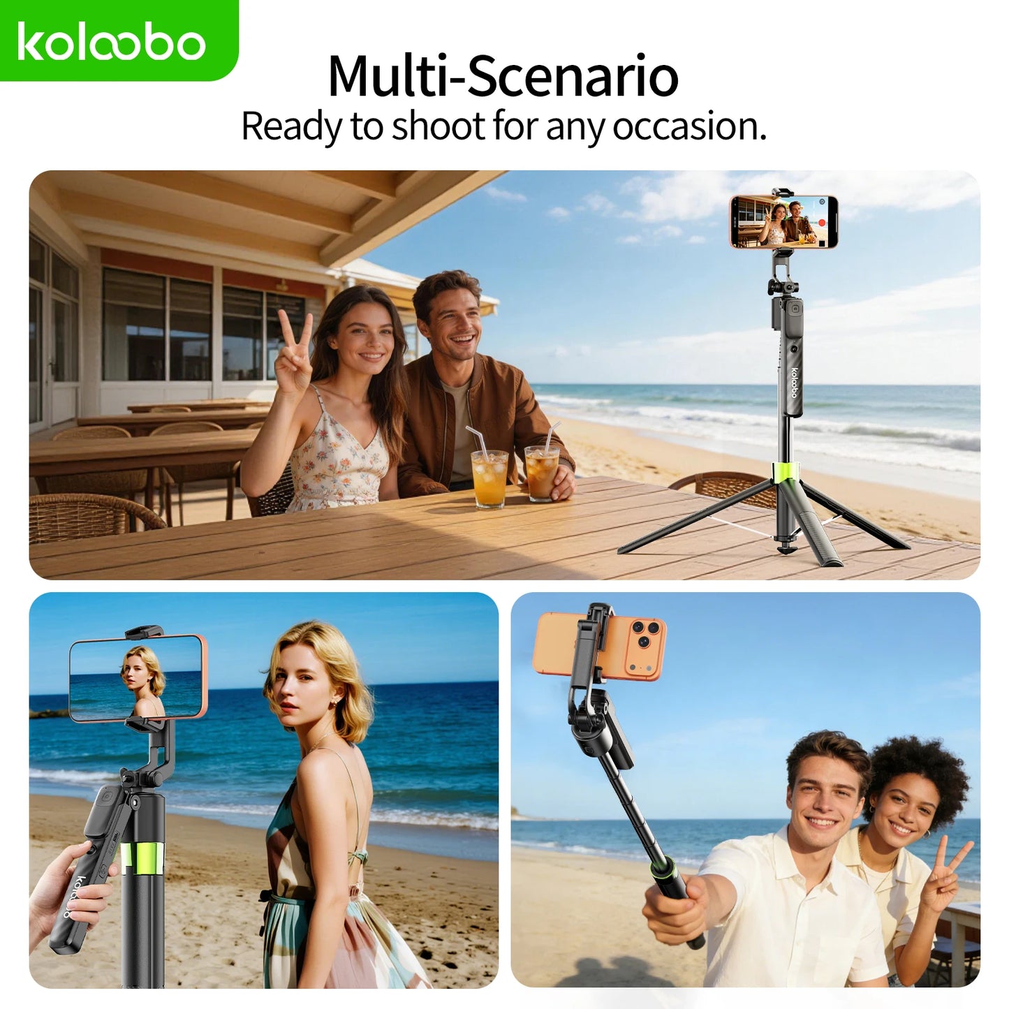 AI Face Tracking Selfie Stick Tripod 74" Bluetooth 360° Peaceful Pleasures Health and Wellness