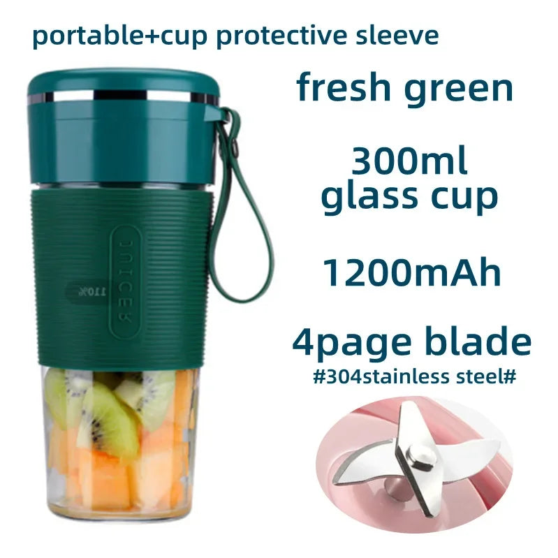 Portable USB Rechargeable Mini Blender & Juicer – 300ml Cup