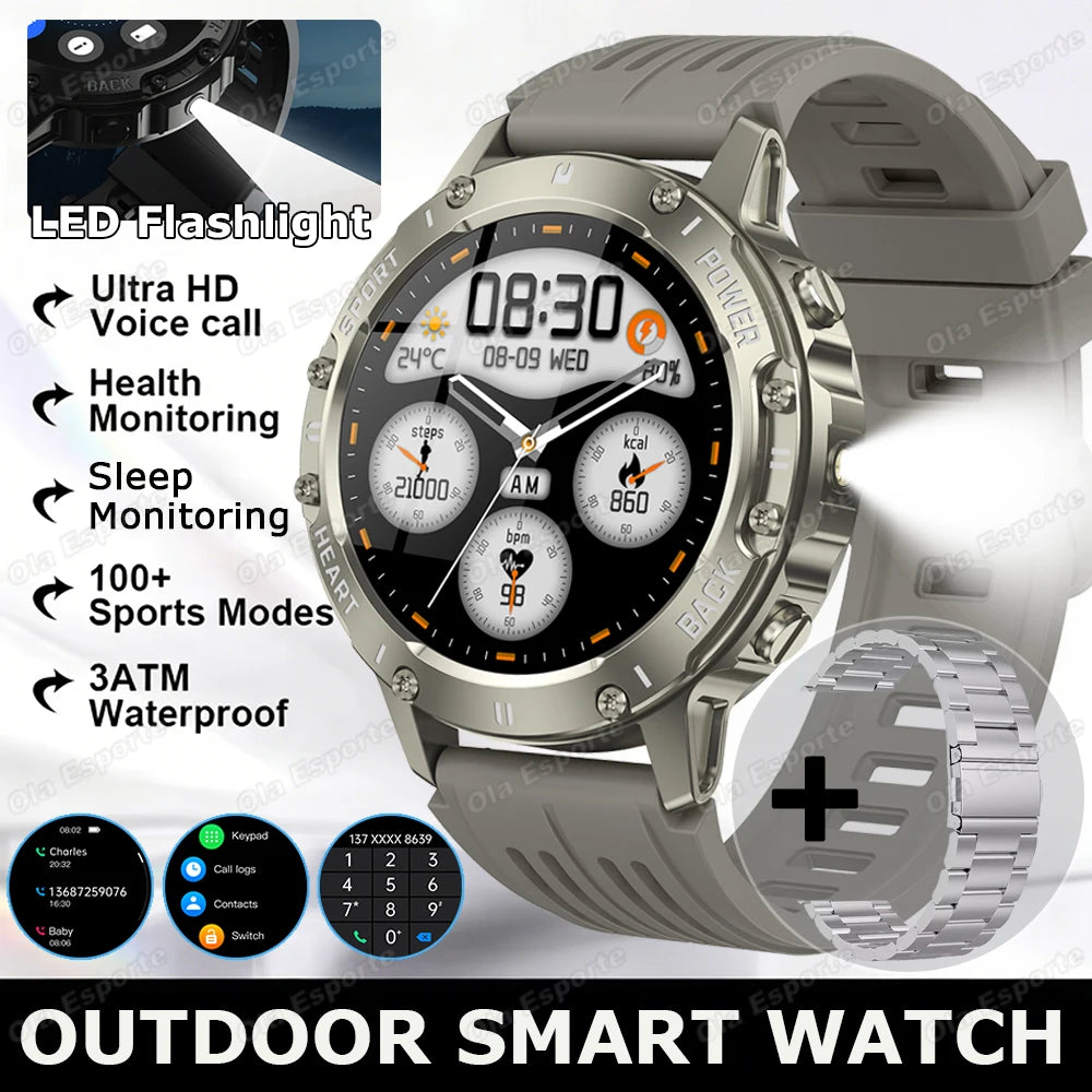 Ola Esporte Military Smartwatch | AMOLED, Flashlight, 100+ Sports