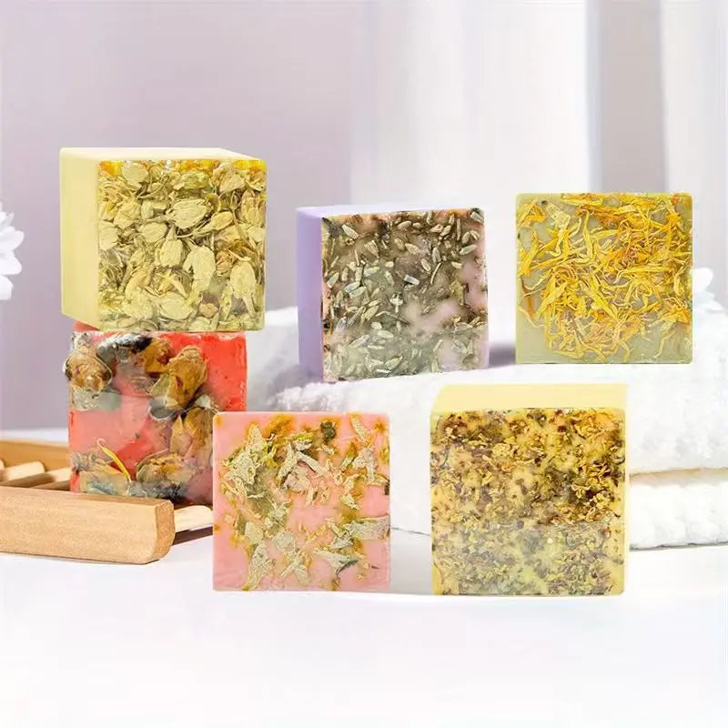 6-Piece Rose Jasmine Lavender Essential Oil Soap Gift Box