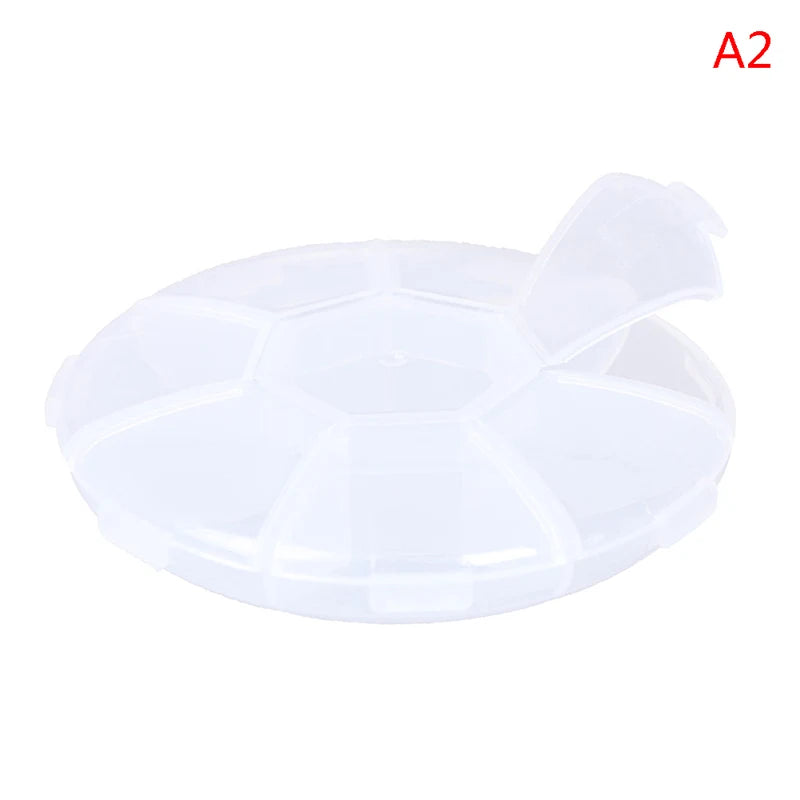 Circular Pill Box 7 Slots Round Daily Weekly Tablet Pill Case Splitter Medicine Peaceful Pleasures Health and Wellness A2