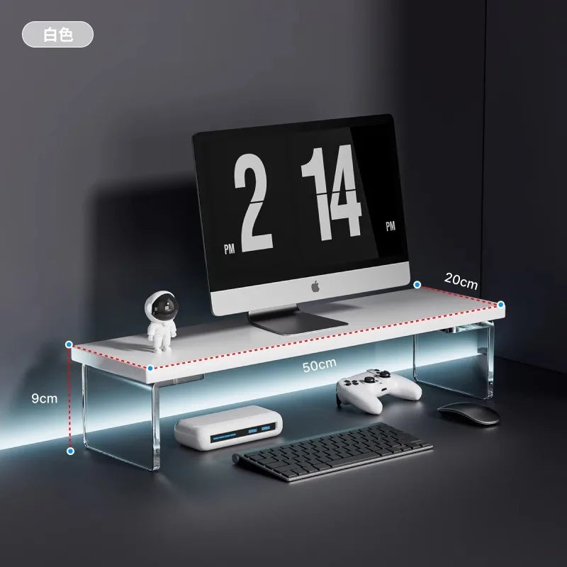Acrylic Monitor Stand & Desktop Storage Rack | Desk Organizer