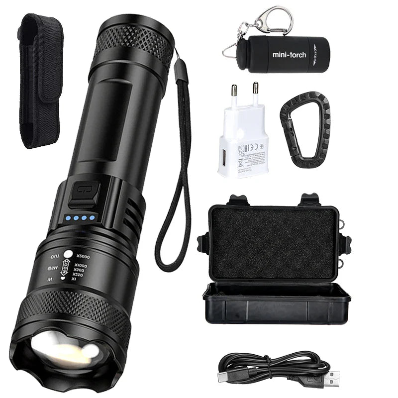 ZHIYU Super Bright USB Rechargeable LED Tactical Flashlight
