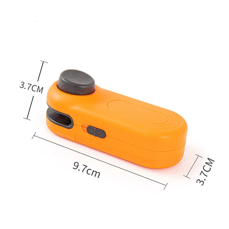 Portable Mini Sealer 2 in 1 Heat Sealer For Snacks Home use rechargeable sealer Vacuum Sealer Snacks plastic bag heat sealer Peaceful Pleasures Health and Wellness Orange