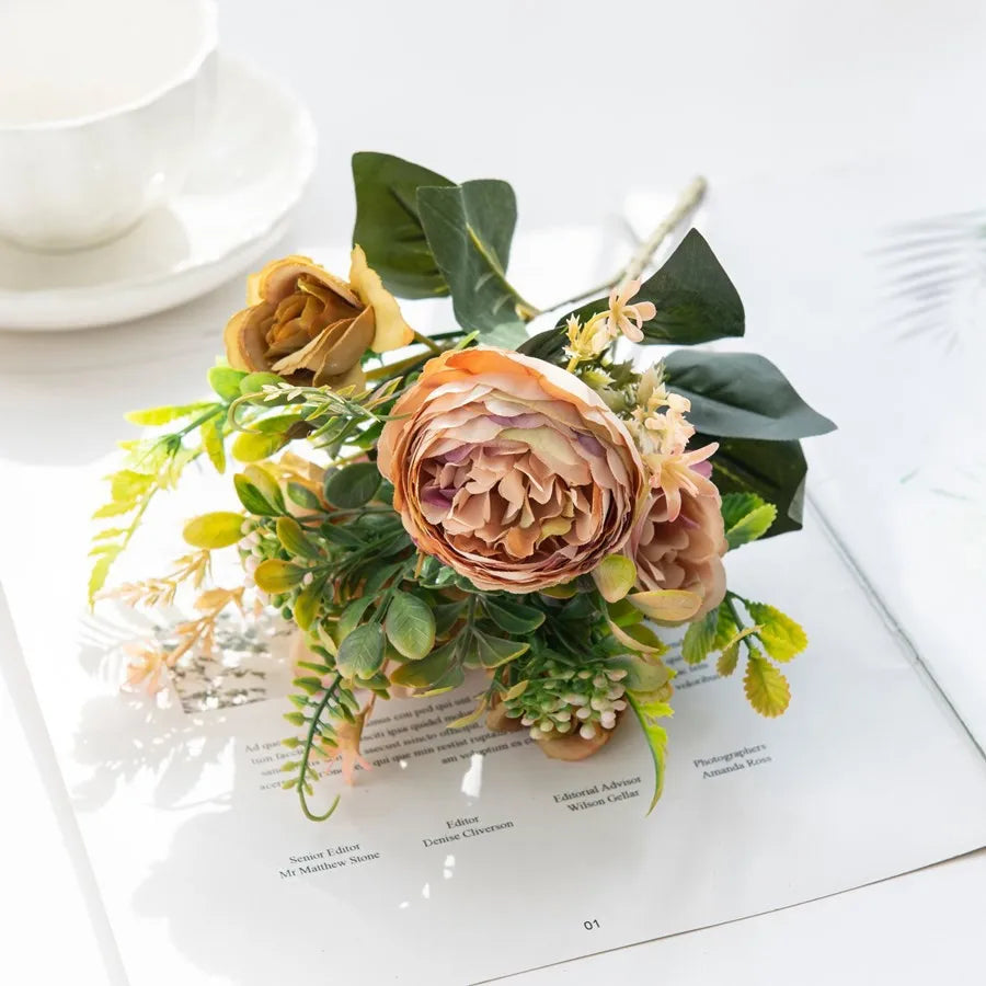 Silk Peony Hydrangea Artificial Flowers for Wedding & Home Decor