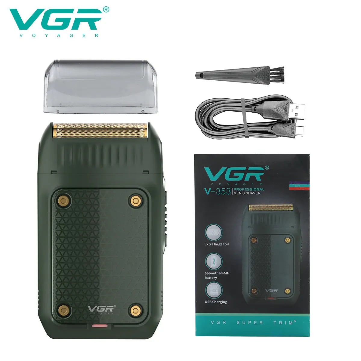 VGR 353 Single-blade Pro Electric Rechargeable Foil shaver for men Portable razor Peaceful Pleasures Health and Wellness USB 1