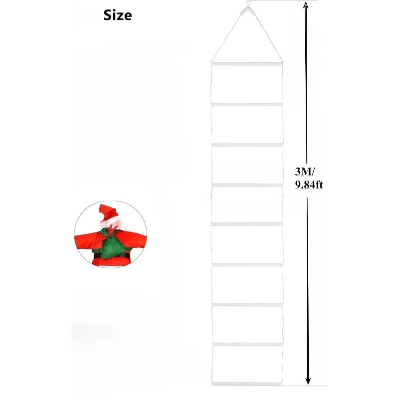 3M Santa Claus Climbing Ladder USB Warm Light Christmas Decor