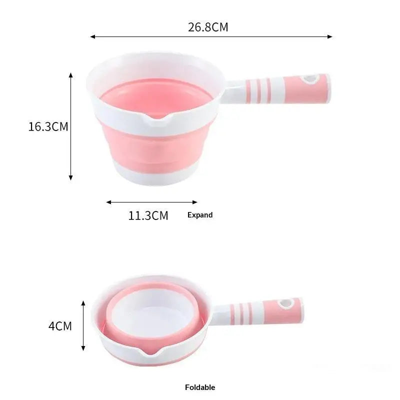 Collapsible Silicone Water Ladle – Non-Slip & Foldable Scoop