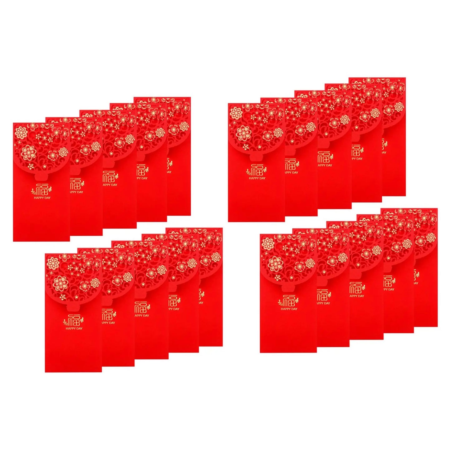 A36T-20PCS Chinese New Year Red Envelopes Lucky Money Envelopes Spring Festival Red Packet For New Year Wedding (7X3.4 Inch) Peaceful Pleasures Health and Wellness