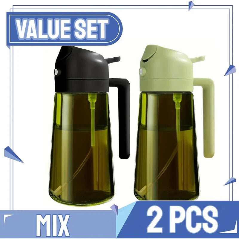 2-in-1 Oil Spray & Pour Bottle | 500ml Olive Oil Dispenser