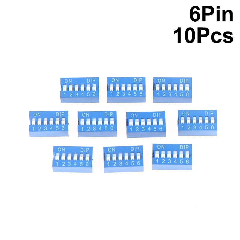 Blue DIP Switch Kit 2.54mm Slide Toggle Switches 1–10 Pin