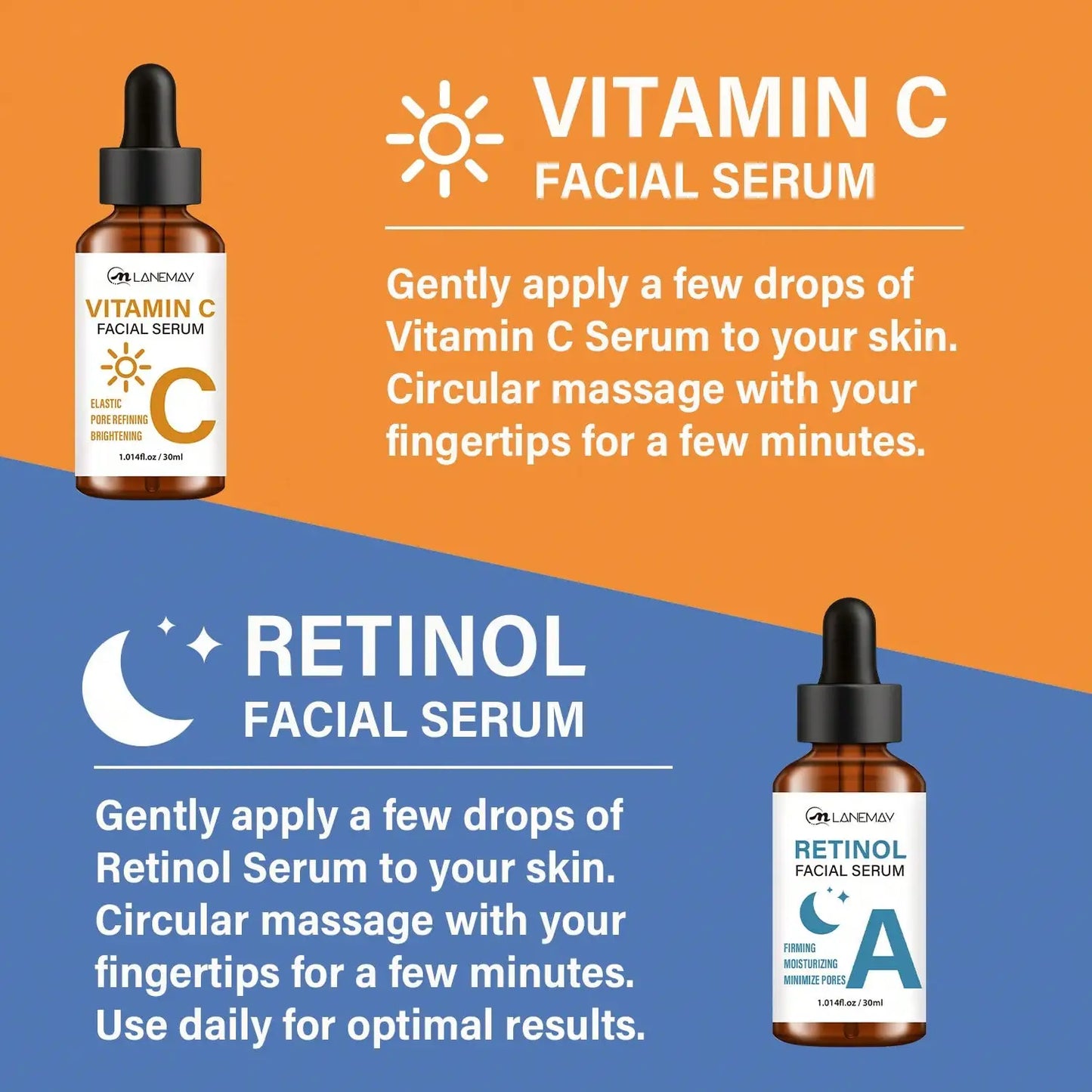 Vitamin C & Retinol Serum Pack – Anti-Aging Face Serum Duo