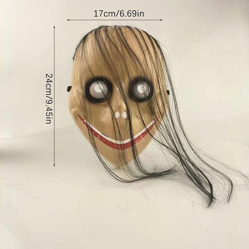 MoMo Ghost Halloween Mask – Long Hair Female Horror Mask
